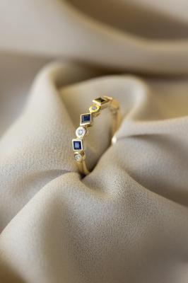 Vicky's Sapphire and Diamond Eternity in Yellow Gold